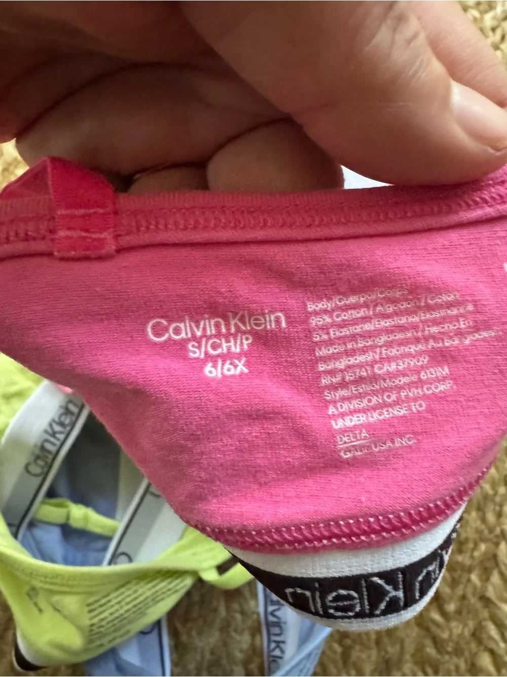 Girls Calvin Klein training bras sz 6